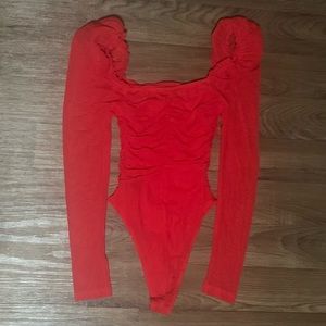 Red Long Sleeve Bodysuit